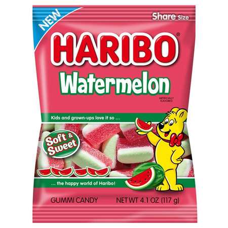 Haribo Confectionery Watermelon Gummies 4.1 oz. Bags, PK12 -  72333